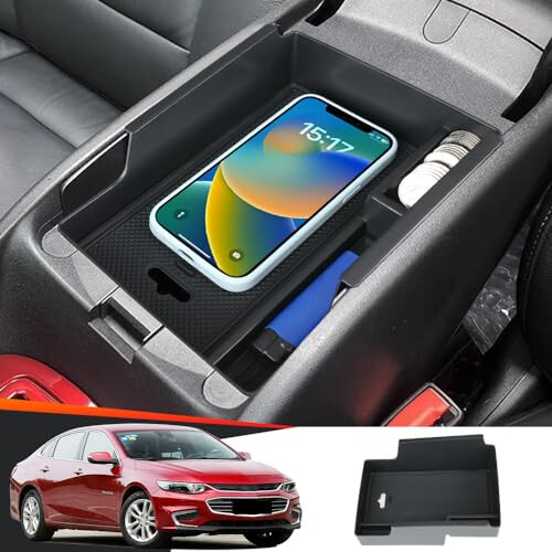 LUNQIN Car Center Console Organizer Tray for Chevrolet Malibu 2016 2017 2018 2019 2020 2021 2022 2023 2024 2025 Chevy Auto Interior Accessories Front Seat Middle Armrest Box Storage Bag Accessory - 1