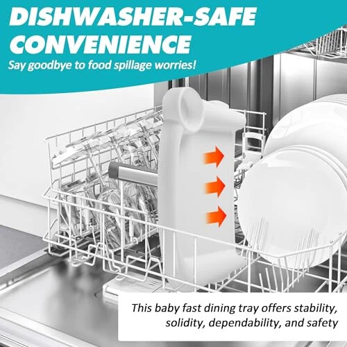 LuQiBabe Baby Dining Tray Compatible with Hook-on Fast Table Chair Portable Baby Feeding Tray for Clip-On Fast Table Chair Ideal for Baby, Toddler Perfect for Meal, Restaurant - White - 5