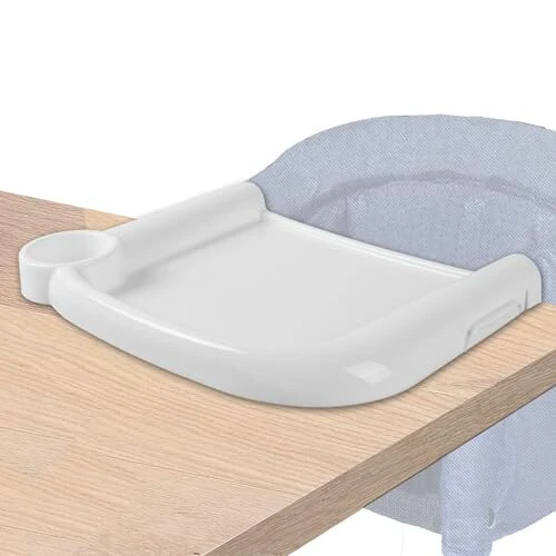 LuQiBabe Baby Dining Tray Compatible with in-gle-sina Fast Table Chair, Portable Baby Feeding Tray for Clip-On & Hook-on Table Chair, Ideal for Toddler Perfect for Meal, Restaurant - White - 4