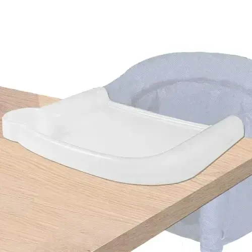LuQiBabe Baby Dining Tray Compatible with in-gle-sina Fast Table Chair Portable Baby Feeding Tray for Clip-On Hook-on Table Chair Ideal for Toddler Perfect for Meal, Restaurant - Clear Plastic - 1