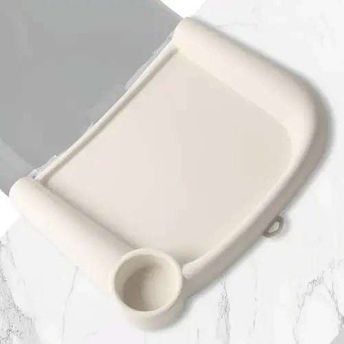 LuQiBabe Silicone Baby Dining Tray Compatible with in-gle-sina Fast Table Chair Portable Baby Feeding Tray for Clip-On Fast Table Chair Ideal for Baby, Toddler Perfect for Meal, Restaurant - White - 1