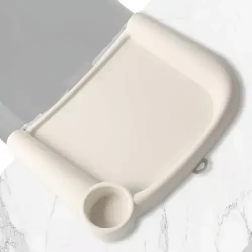 LuQiBabe Silicone Baby Dining Tray Compatible with in-gle-sina Fast Table Chair Portable Baby Feeding Tray for Clip-On Fast Table Chair Ideal for Baby, Toddler Perfect for Meal, Restaurant - White - LUQIBABE