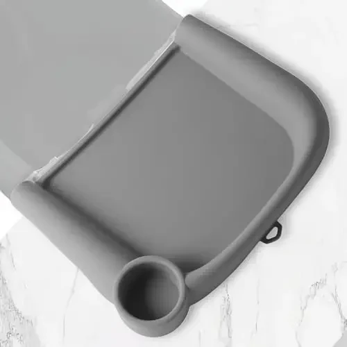 LuQiBabe Silicone Baby Dining Tray Compatible with Ingle-sina Fast Table Chair for Home & Restaurant Use, Portable Clip-On Feeding Tray for Hook-On High Chairs, Dishwasher Safe & BPA Free - Grey 