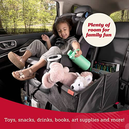 Lusso Gear Car Seat Organizer for Front or Backseat - Great for Adults & Kids, Features 9 Storage Compartments for Toys, Magazines, Tissues, Maps, Books, Documents, Games & More (Geometric) - 4