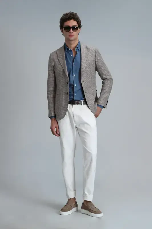 Luta Sports Men's Blazer Jacket Slim Fit Brown - 2