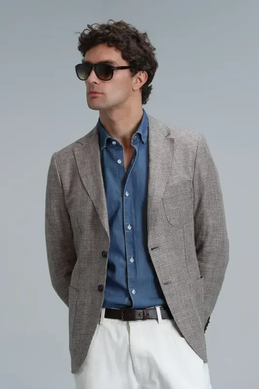 Luta Sports Men's Blazer Jacket Slim Fit Brown - 3