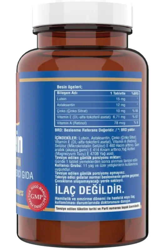 Lutein 15 Mg Astaxanthin 120 Tablet Biotin 120 Tablet Çinko Vitamin B Complex - 5