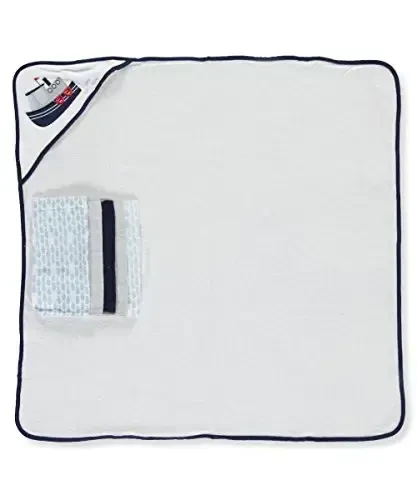 Luvable Friends Unisex Besh dona latta bilan kapüşonli sochiq, Tugboat, Bir o'lcham (2 dona) - LUVABLE FRIENDS (1)