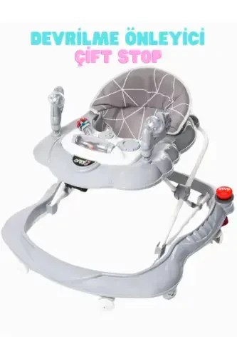 Lux Anti-Rollover Double Stopper Walker Mental Development Toy Group Spider 3 Level-Anthracite Blue - 1