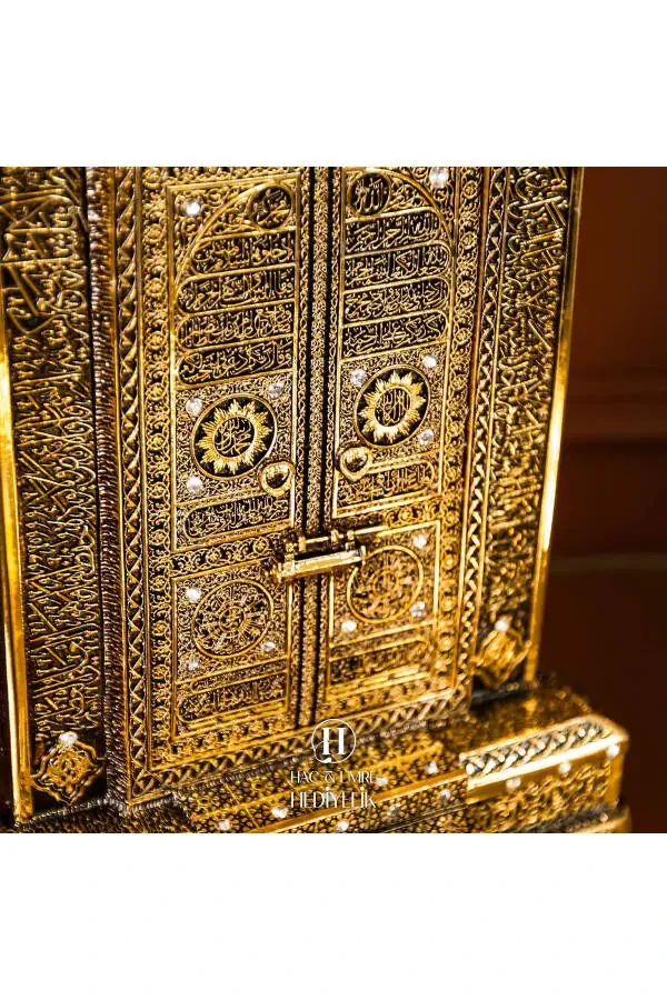 Dini Islami Manevi Hediye Lüks Islami Hediyelik Dekoratif Obje Model Kabe Kapısı Ayetel Kürsi Biblo - 6