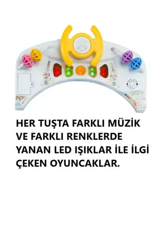 Lüx O'yinchoqli 5 Xil Musiqali va Chiroqli 3 Qadam Balandlik Sozlamali O'rgimchak Rulli Bolalar Yuragi - Antratsit Moviy - AYVELLA (1)