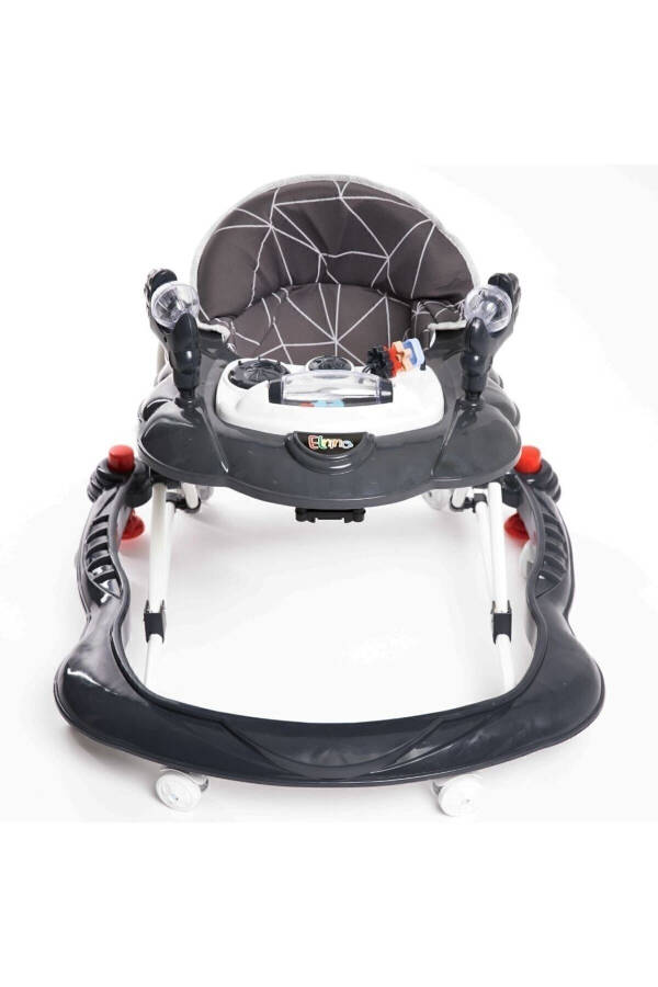 Lüx Oyuncaklı Müzikli Ve Işıklı 3 Kademeli Örümcek Bebek Yürüteci-Füme - 2