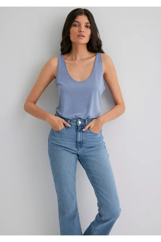 Lux Touch (TENCEL™) Atlet Slim Fit / Dar Kesim 1613216-70850-Mavi - MAVI