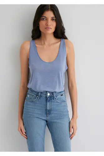 Lux Touch (TENCEL™) Atlet Slim Fit / Dar Kesim 1613216-70850-Mavi - MAVI (1)