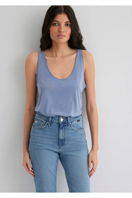 Lux Touch (TENCEL™) Atlet Slim Fit / Dar Kesim 1613216-70850-Mavi - 2