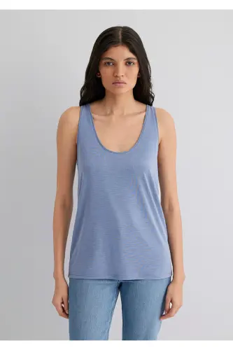 Lux Touch (TENCEL™) Atlet Slim Fit / Dar Kesim 1613216-70850-Mavi - 4