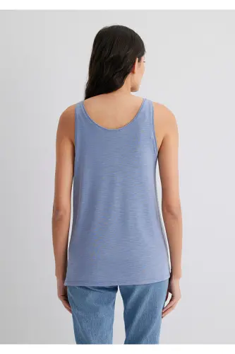 Lux Touch (TENCEL™) Atlet Slim Fit / Dar Kesim 1613216-70850-Mavi - 5