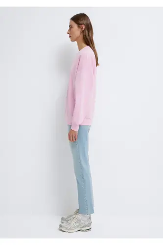 Lux Touch (TENCEL™) Bisiklet Yaka Pembe Modal Sweatshirt 168837-71117-Pembe - 5