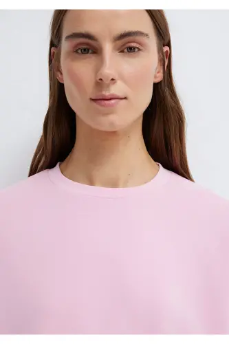 Lux Touch (TENCEL™) Bisiklet Yaka Pembe Modal Sweatshirt 168837-71117-Pembe - 7