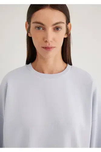 Lux Touch TENCEL TM Crew Neck Modal Sweatshirt 168837-89201-Blue - 5