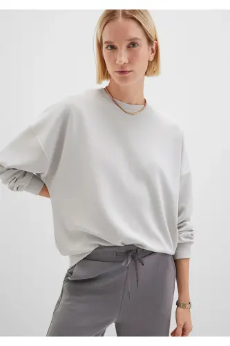 Lux Touch Tencel Tm Grey Modal Sweatshirt 168837-70074 