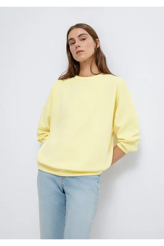 Soft-Premium Sarı (TENCEL™) Modal Karışımlı Sweatshirt 168837-91390 - Sarı - 3