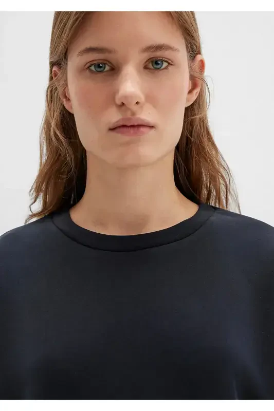 Lux Touch Tencel Tm Qora Modal Svitşot 168837-900 - 5