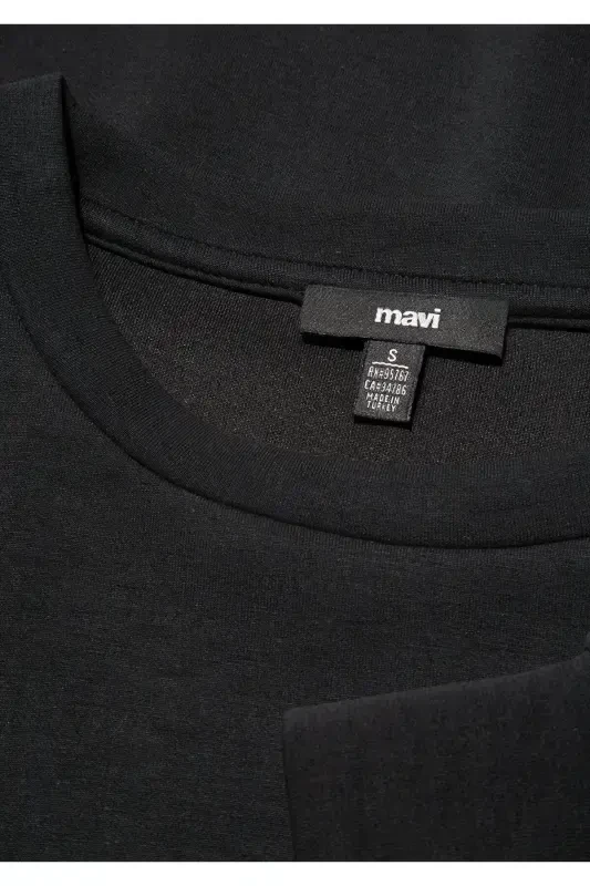 Lux Touch Tencel Tm Qora Modal Svitşot 168837-900 - 6