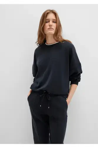 Lux Touch TENCEL TM Modal Siyah Sweatshirt 168837-900 - MAVI (1)