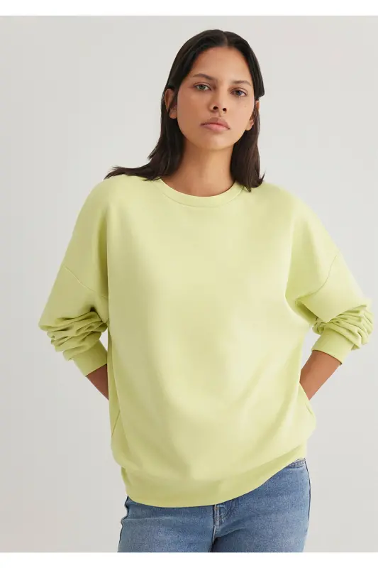 Lux Touch Tencel Tm Yeşil Modal Sweatshirt 168837-71498-Yeşil - 2