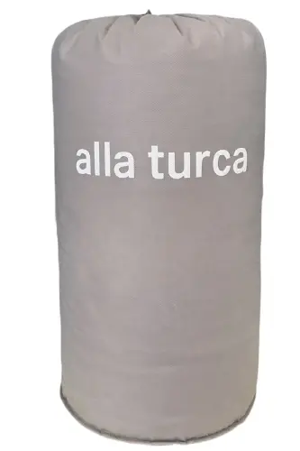 Lux Uyku Seti- Çift Kişilik- Özel Çantalı Lastikli Çarşaflı 4 Yastık Kılıflı - TURKUAZ-GRİ - ALLA TURCA (1)