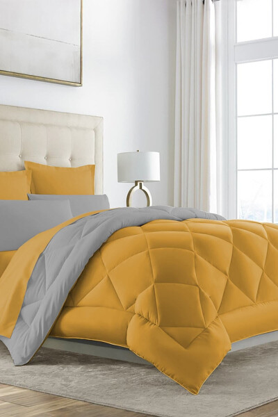 Lux Uyku Seti- Çift Kişilik- Özel Çantalı Lastikli Çarşaflı 4 Yastık Kılıflı-SARI - ALLA TURCA