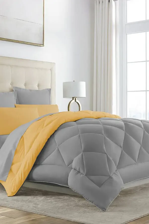 Lux Uyku Seti- Tek Kişilik- Özel Çantalı Lastikli Çarşaflı 2 Yastık Kılıflı-SARI - 3