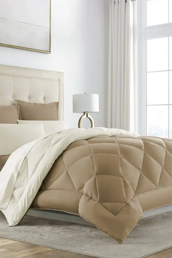 Lux Uyqu To'plami - Ikkita Kishilik - Maxsus Xaltaga Solingan Rezinali Choyshabli 4 Ta'g'inchoq Qopqoqli - 1