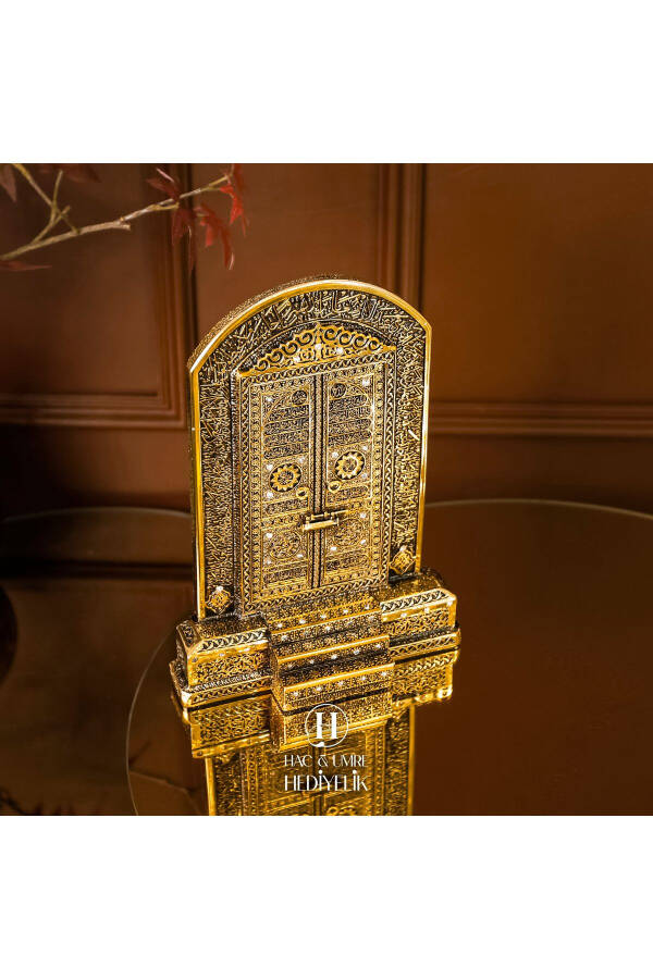 Luxurious Islamic Decorative Gift Figurine Ornament Model Kaaba Door Ayatul Kursi - 3