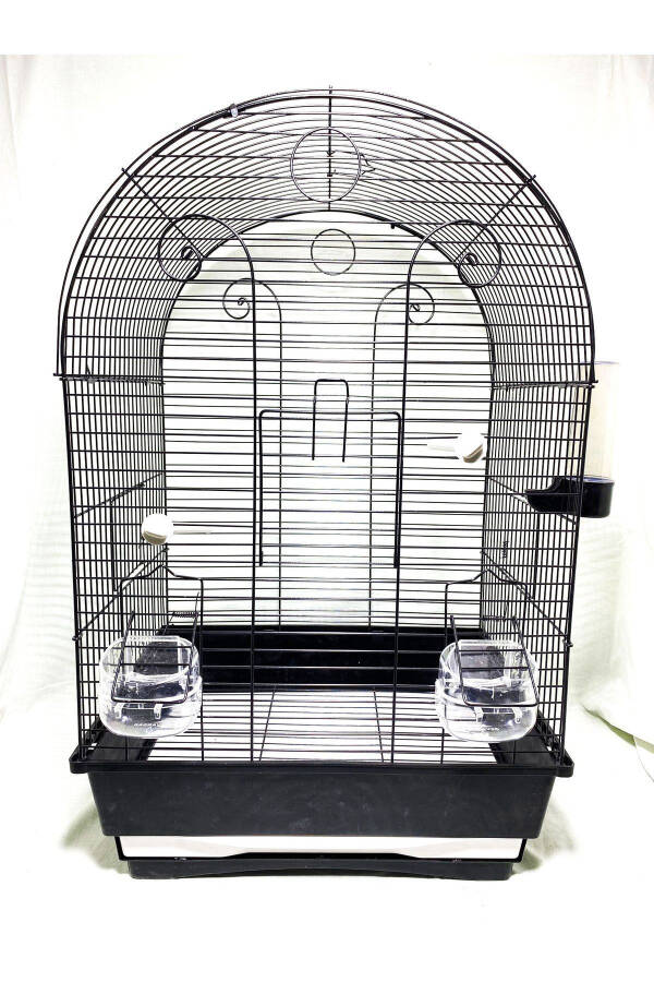 Luxury Bird Cage with Black Coating for Budgies and Parrots 42x32x68 - 4