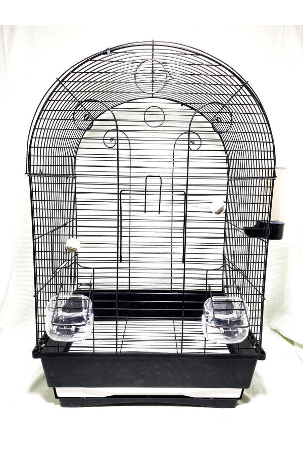 Luxury Bird Cage with Black Coating for Budgies and Parrots 42x32x68 - 2