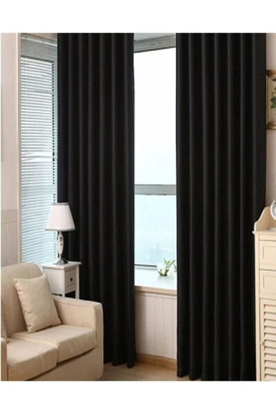 Luxury Black Out Blackout Curtain Projection Screen Black Blackout Fon-batteryless-single Piece-widthxheight - Modazone
