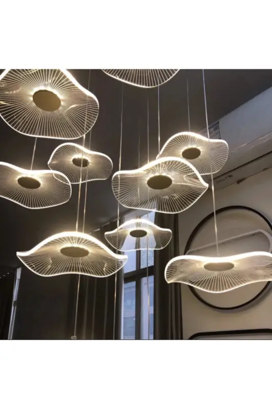 Luxury Exclusive Round Pendant LED Chandelier Jellyfish Gold Yellow 16 LED Chandelier - 3