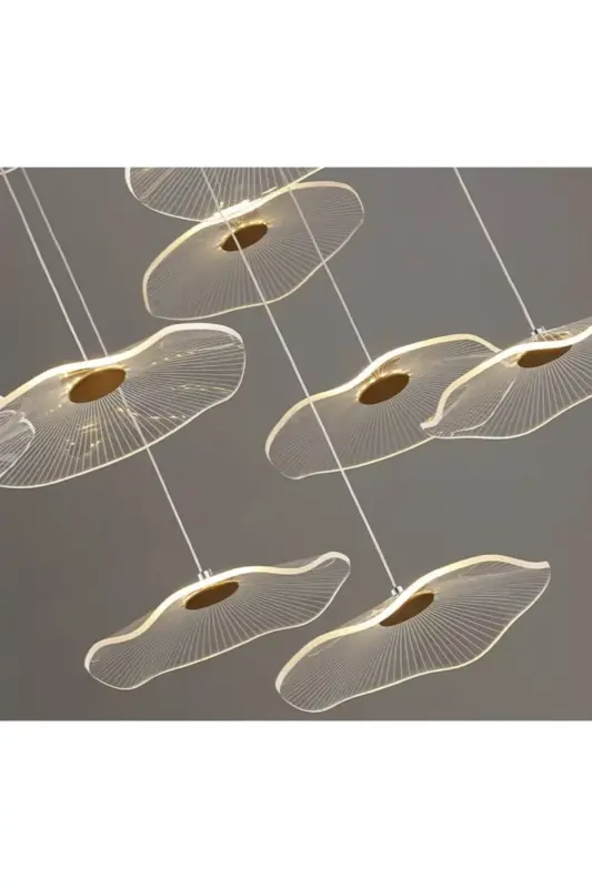 Luxury Exclusive Six Round Pendant LED Chandelier Jellyfish Gold Yellow 6-Piece LED Chandelier-Gold Yellow - 3