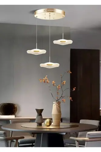 Luxury Exclusive Triple Round Pendant LED Chandelier Jellyfish Living Room Kitchen Dining Room Chandelier Gold Yellow - 4