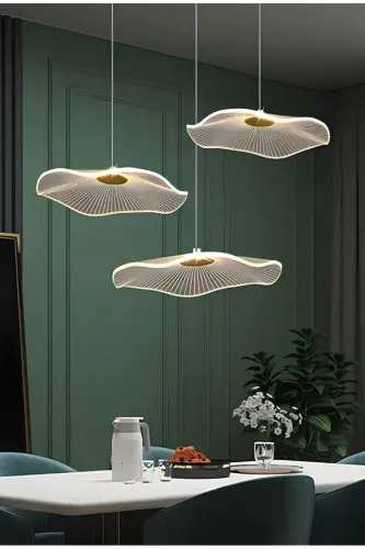 Luxury Exclusive Triple Round Pendant LED Chandelier Jellyfish Living Room Kitchen Dining Room Chandelier Gold Yellow - 6