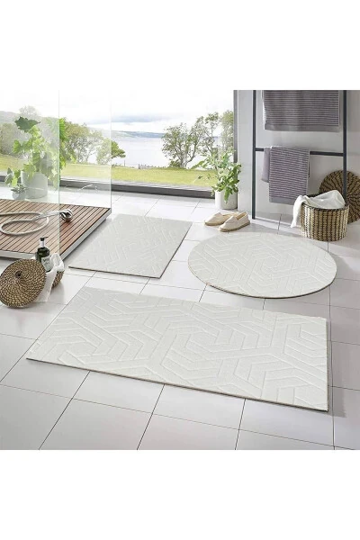 Luxury Harmony Embos 3-Piece Bath Rug Set -- 50x90--50x60--50x50 (round) - 1