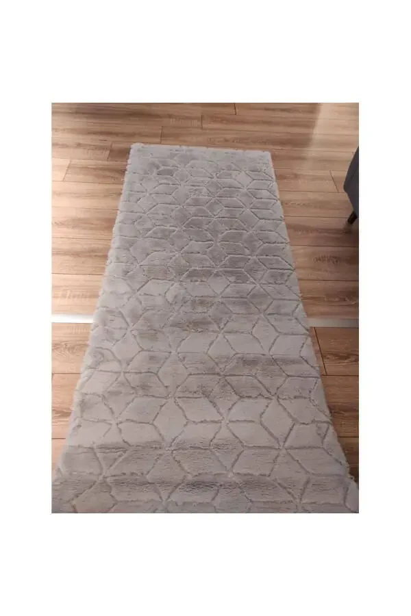 Luxury Non-Slip Shaggy Furry Rug Comfort-diamond Silk Grey - 4