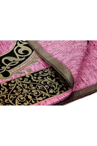 Luxury Ottoman Chenille Prayer Rug Rosary Gift Fuchsia-Fuchsia - 3