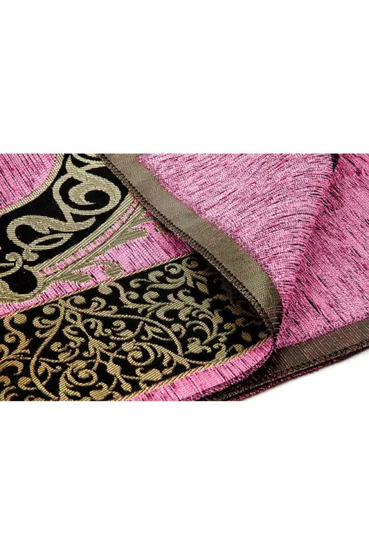 Luxury Ottoman Chenille Prayer Rug Rosary Gift Fuchsia-Fuchsia - 3