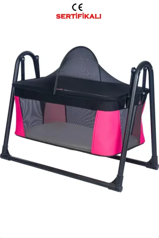 Luxury Swing Portable Setup Basket Crib Bed Cradle-PINK - 1