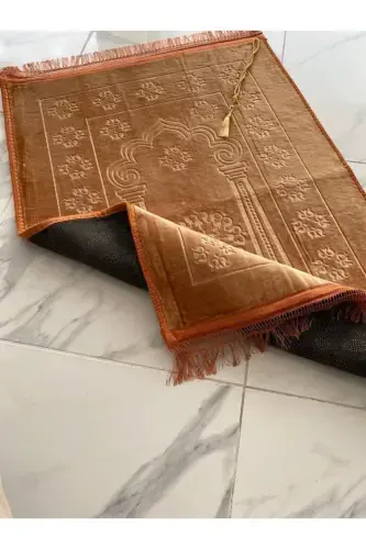 Luxury Thick Soft Plush Non-Slip Base Feature Gift Dowry Prayer Rug Rosary-Yellow - AYHANHOME (1)
