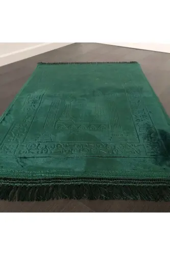 Luxury Thick Soft Plush Prayer Rug Non-Slip Base Dowry Gift-Green 