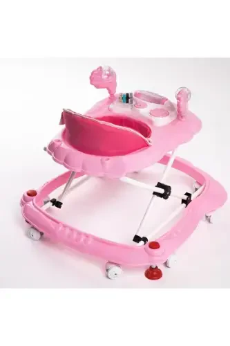 Luxury Toyed Musical 3-Level Spider Baby Walker-Pink - 4